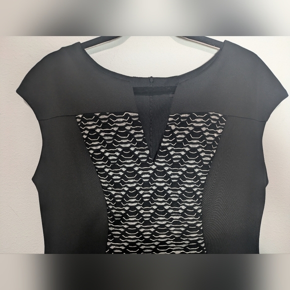Womens Black White Connected Apparel BodyCon ColorBlock Cocktail Dress Size 14 - Picture 2 of 7